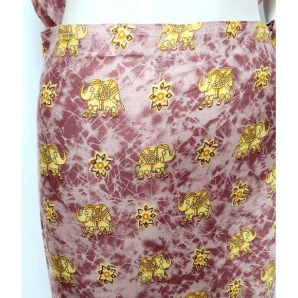 Vintage Elephant Print Set, 90s Wrap Skirt and Top, Elephant Print, Boho Set - Picture 5 of 10